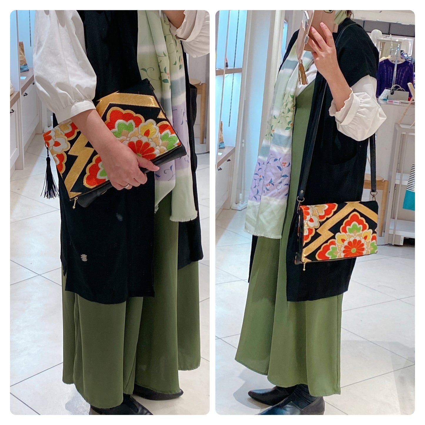 Vintage Kimono Belt Bag /　2WAYバック 帯バック