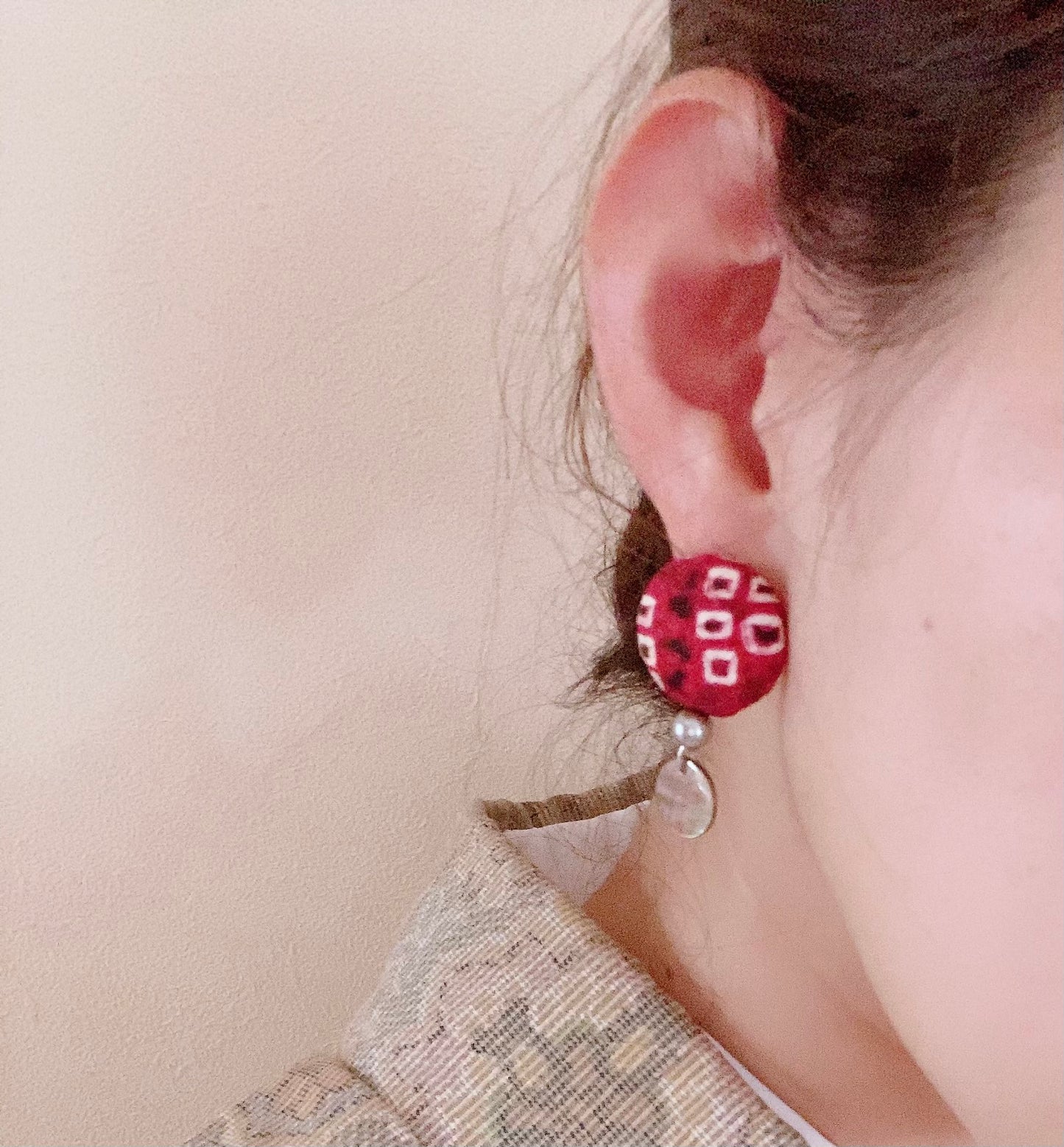 KIMONO earrings shibori/着物ピアス　絞り